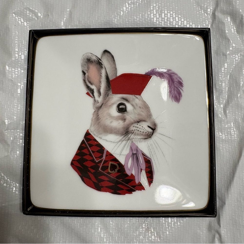 Galison Berkley Beastiary Jack Rabbit Design Square Tray NIB - Picture 5 of 10